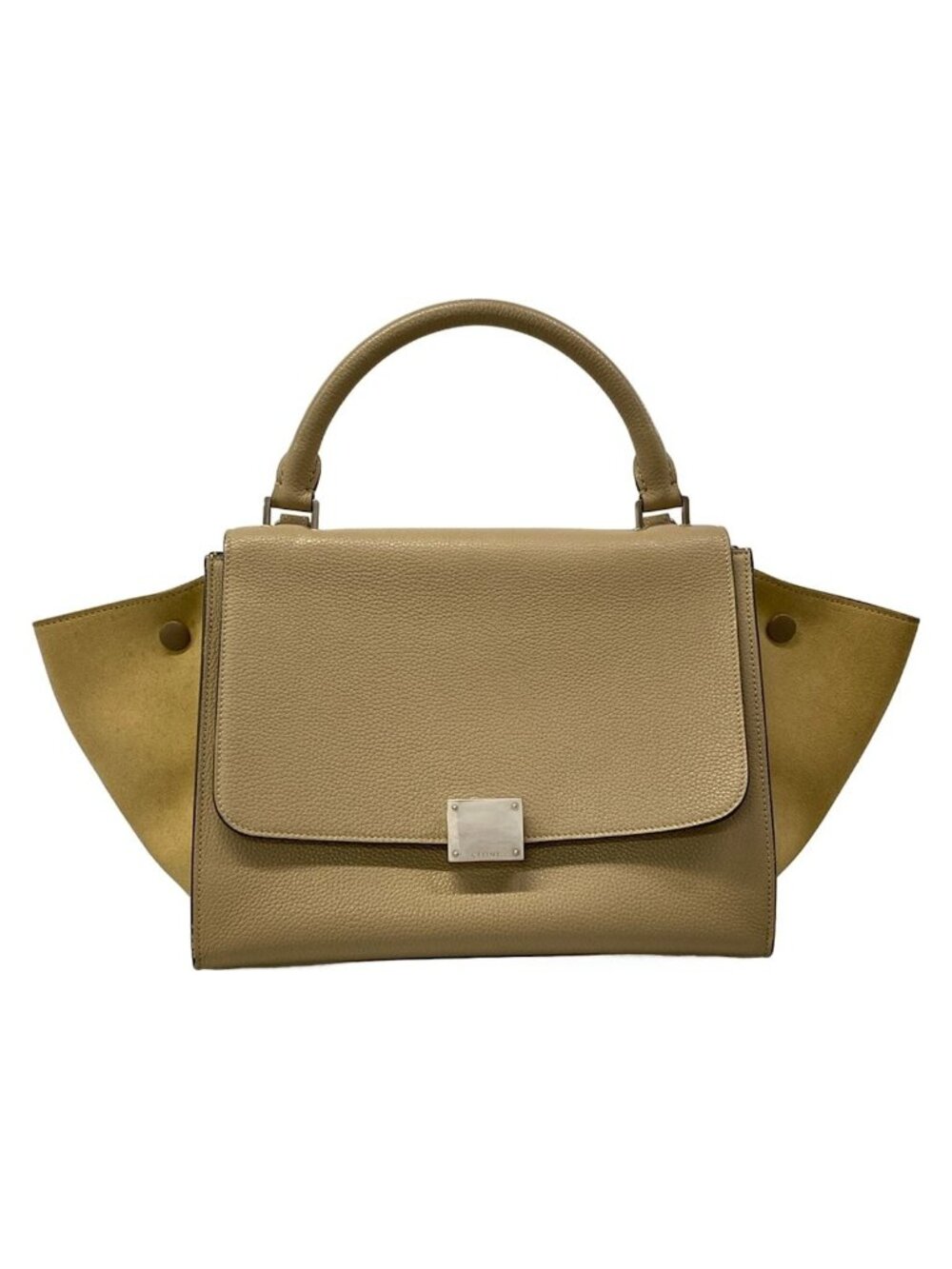 Celine Handbag Trapeze Small Beige Leather